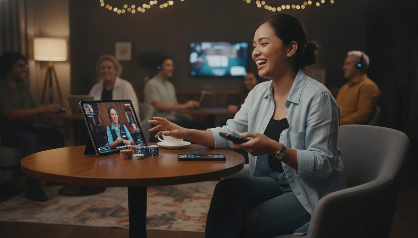 Philippines woman enjoying live casino gaming