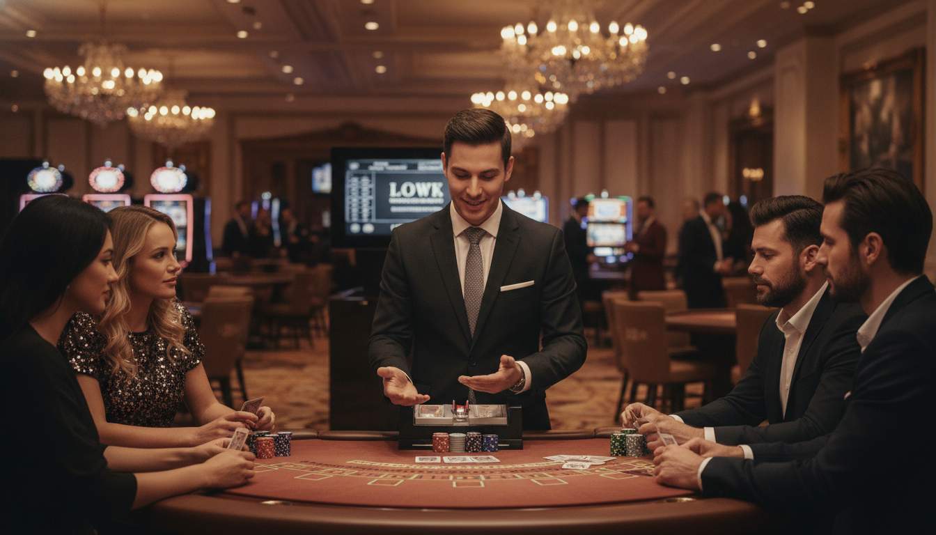 Professional dealer at live casino